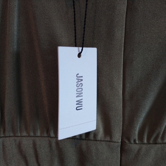 Jason Wu Emmett Cowl Neck Jumpsuit with Jewel Straps Olive M - Picture 10 of 12